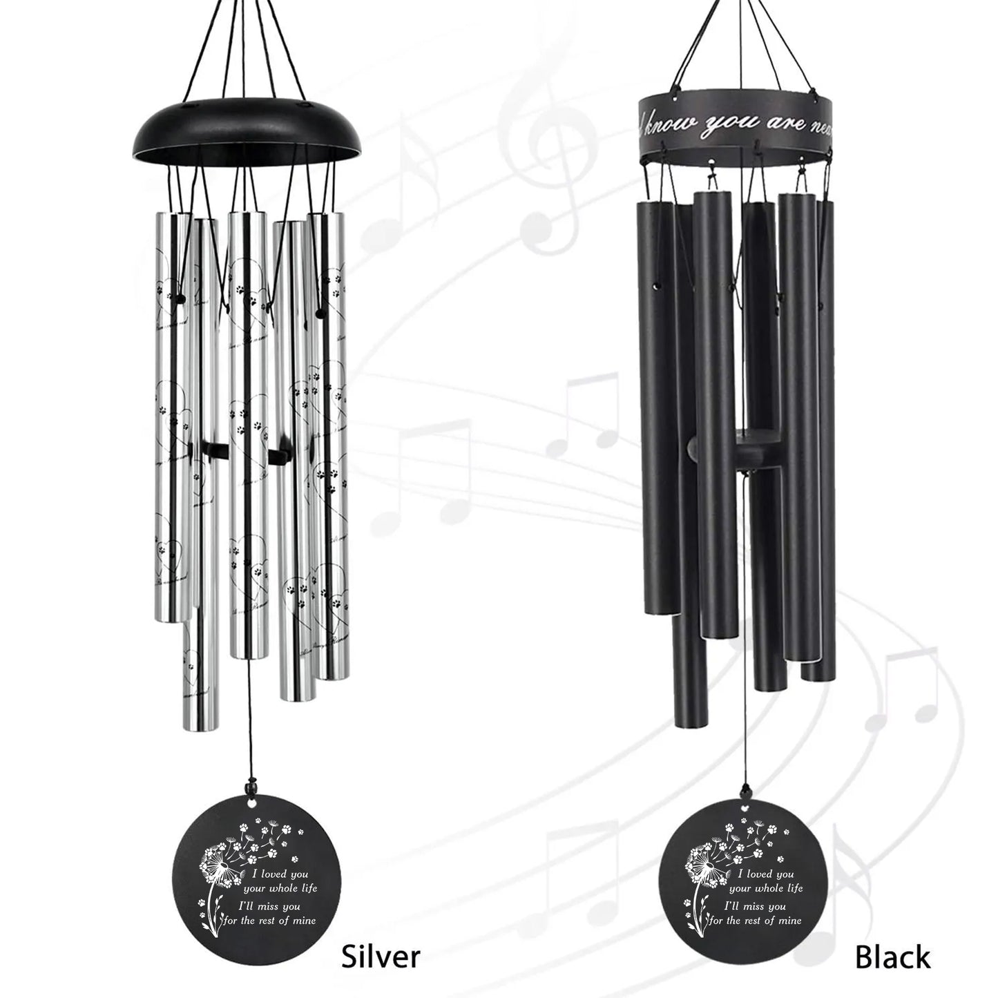 Personalized Loss Pet Gifts Wind Chimes-Dandelion&Paw