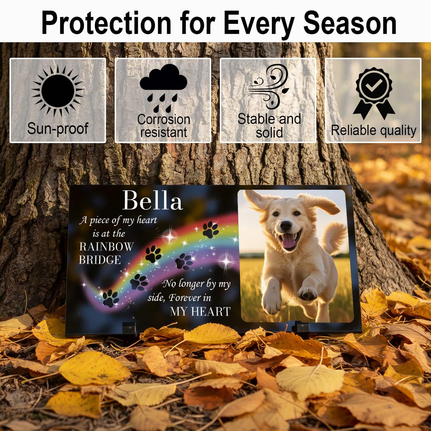 Detailed pet portrait engraving on weather-resistant granite plaque