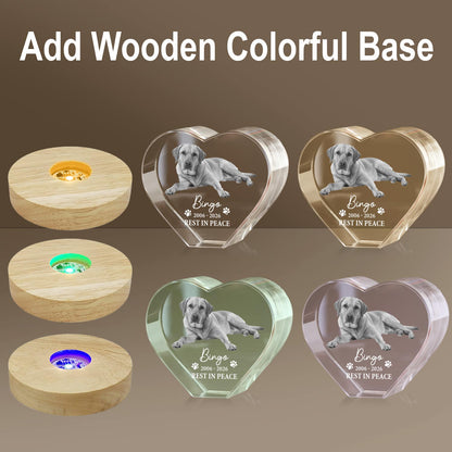 Custom 3D Photo Crystal Pet Memorial Gift-Personalized Dog Remembrance Crystal Laser Engraved in USA