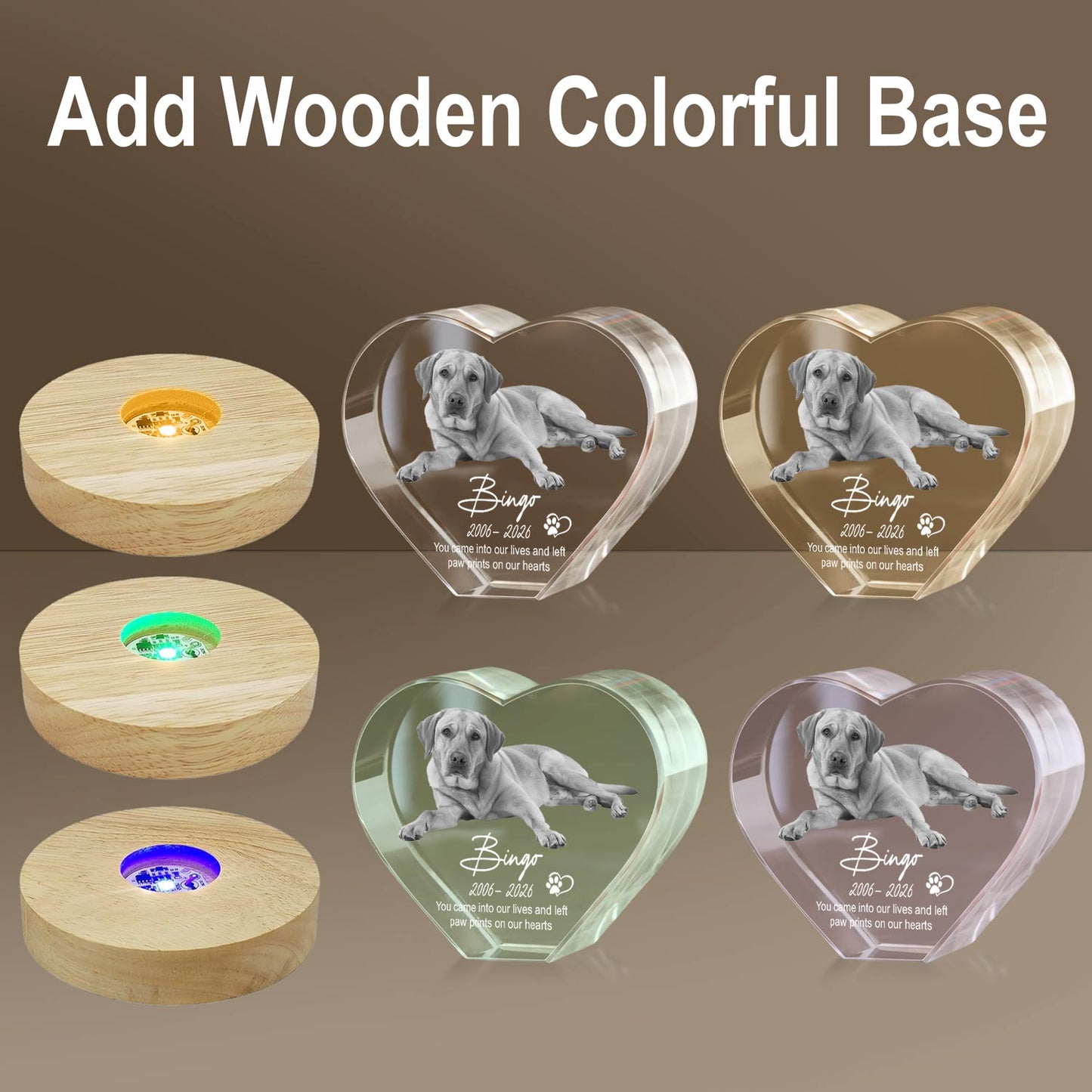 3D Engraved Crystal Photo Pet Memorial, Custom Dog Cat Portrait, Personalized Pet Loss Gift, Sympathy Keepsake Decor-USA Made