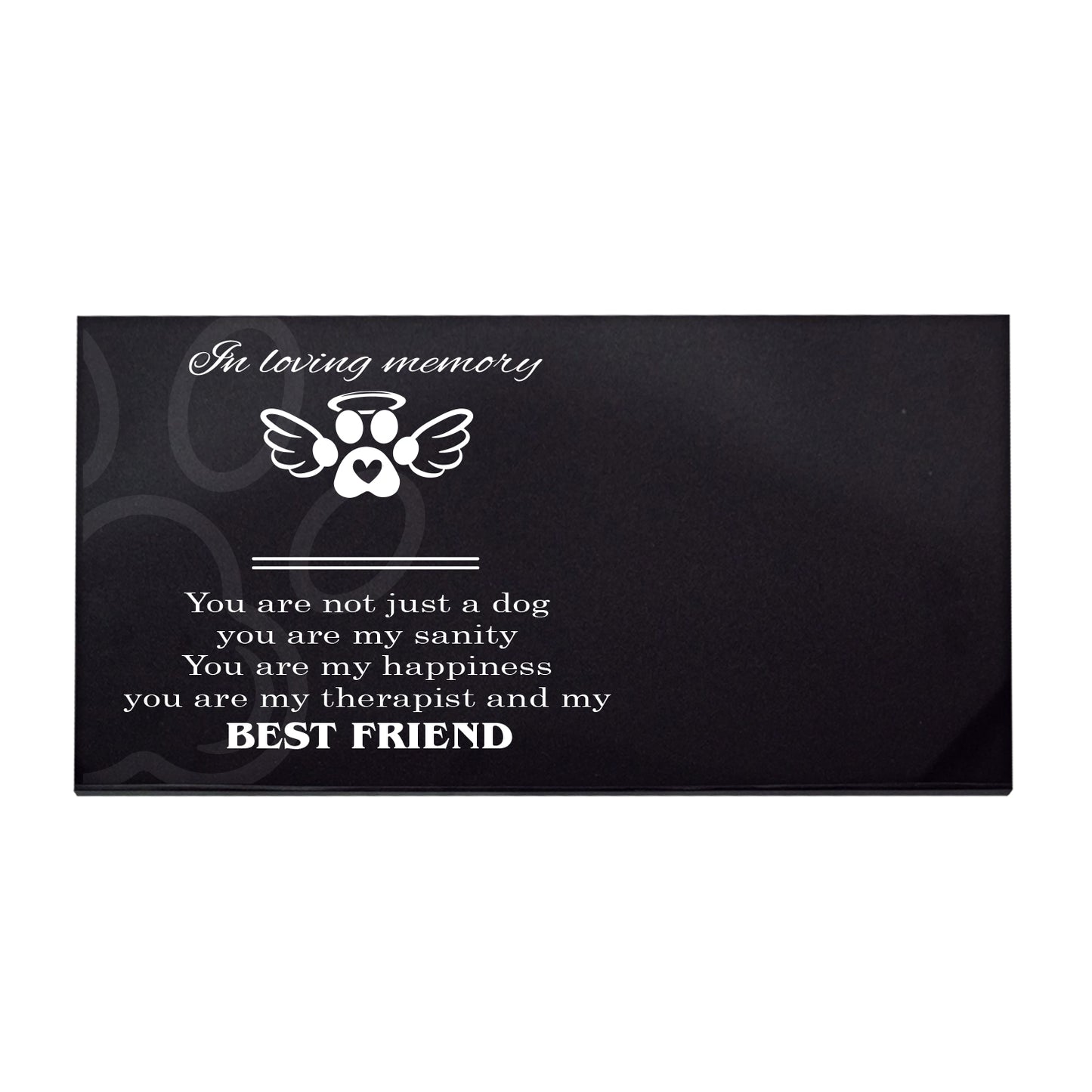 My Best Friend Pet Memorial Stone, Custom Therapist Dog Sanity Quote Granite Grave Marker, USA Made Photo Plaque
