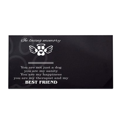 My Best Friend Pet Memorial Stone, Custom Therapist Dog Sanity Quote Granite Grave Marker, USA Made Photo Plaque