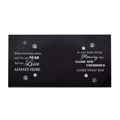 Always Here Custom Pet Memorial Stone Black Granite, Personalized Dog Loss Sympathy Gift with Photo, US Made